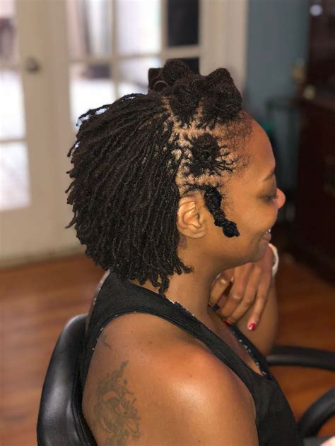 Short sisterlocks - You can still ‪#‎lovethelocksyourock‬ and be versatile. Don't ever think having locs/sisterlocks limits your versatility. I used a pack in a half of expressi...